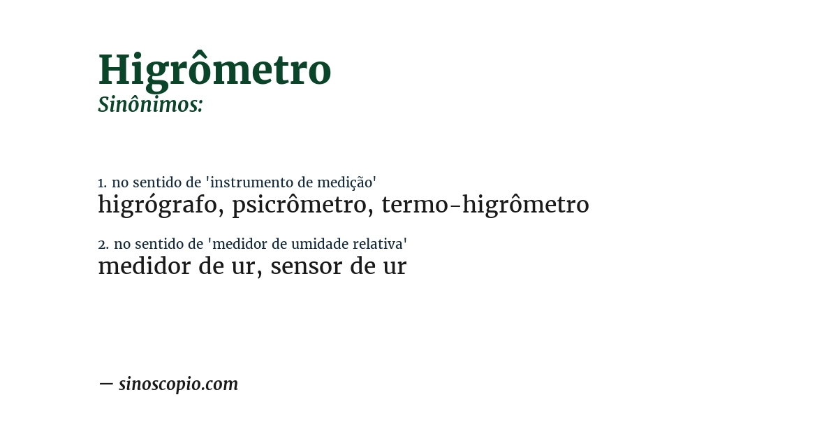 Sinônimo de higrômetro