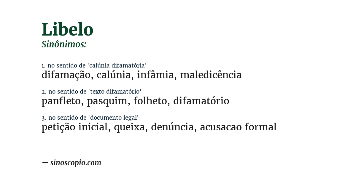 Sinônimo de libelo