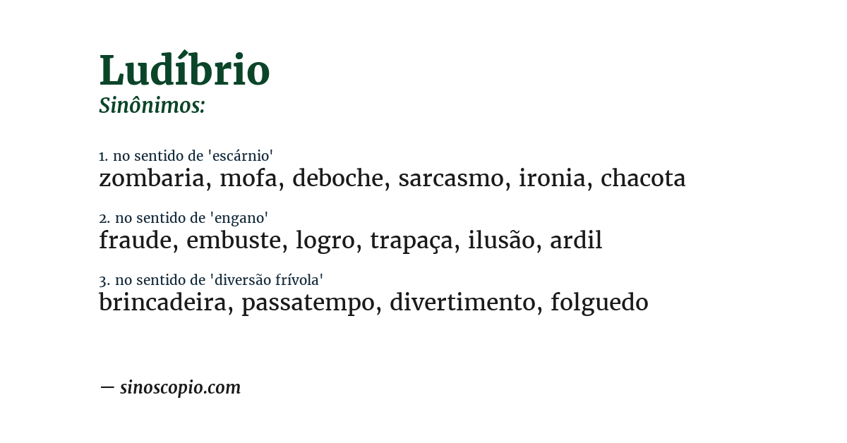 Sinônimo de ludíbrio