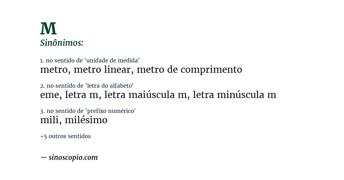 Sinônimo de m
