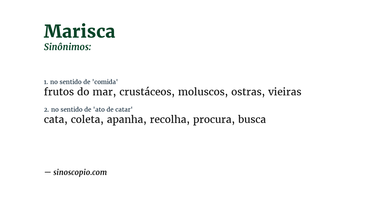 Sinônimo de marisca