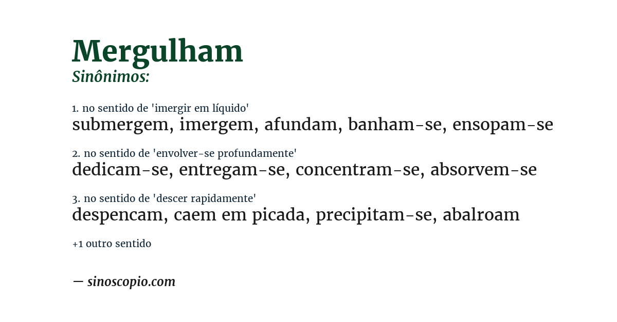 Sinônimo de mergulham