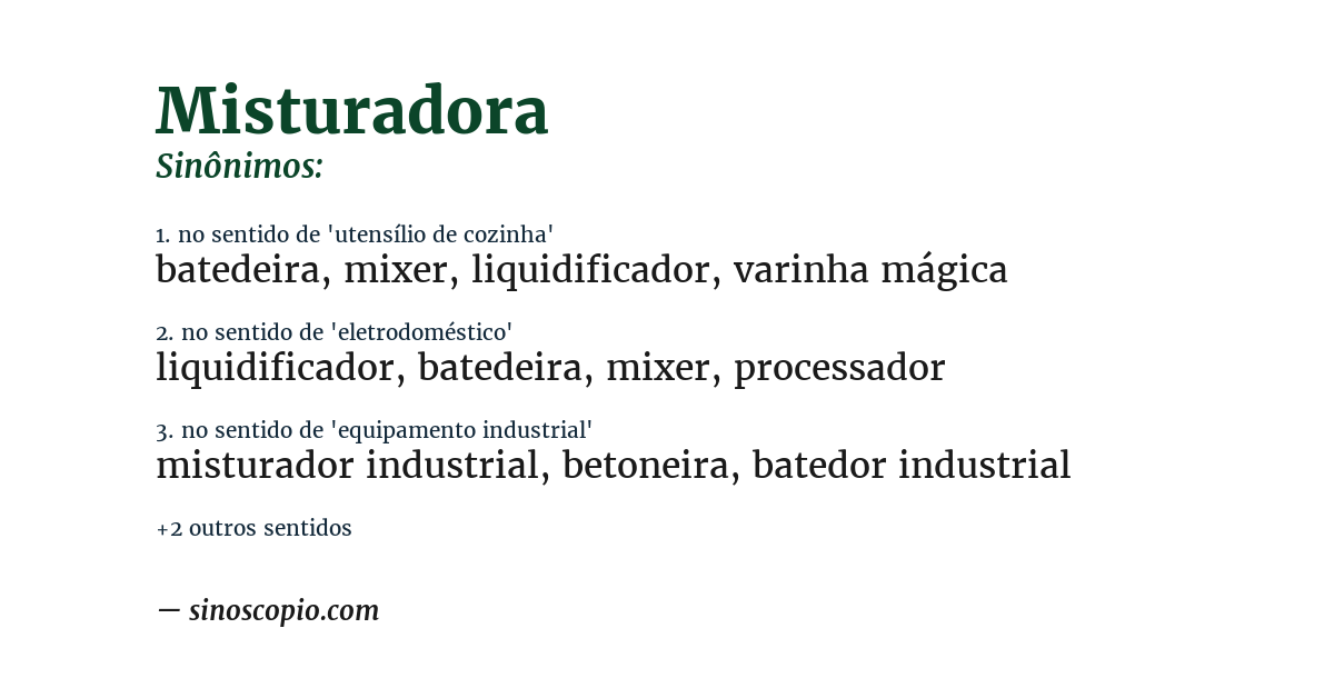 Sinônimo de misturadora