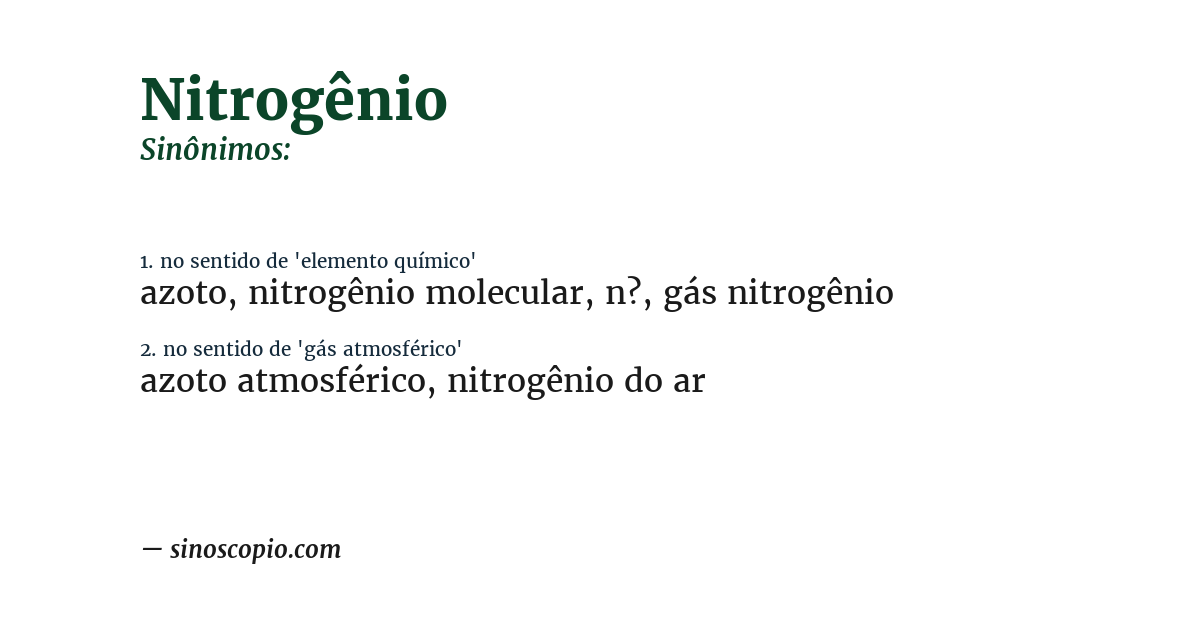 Sinônimo de nitrogênio