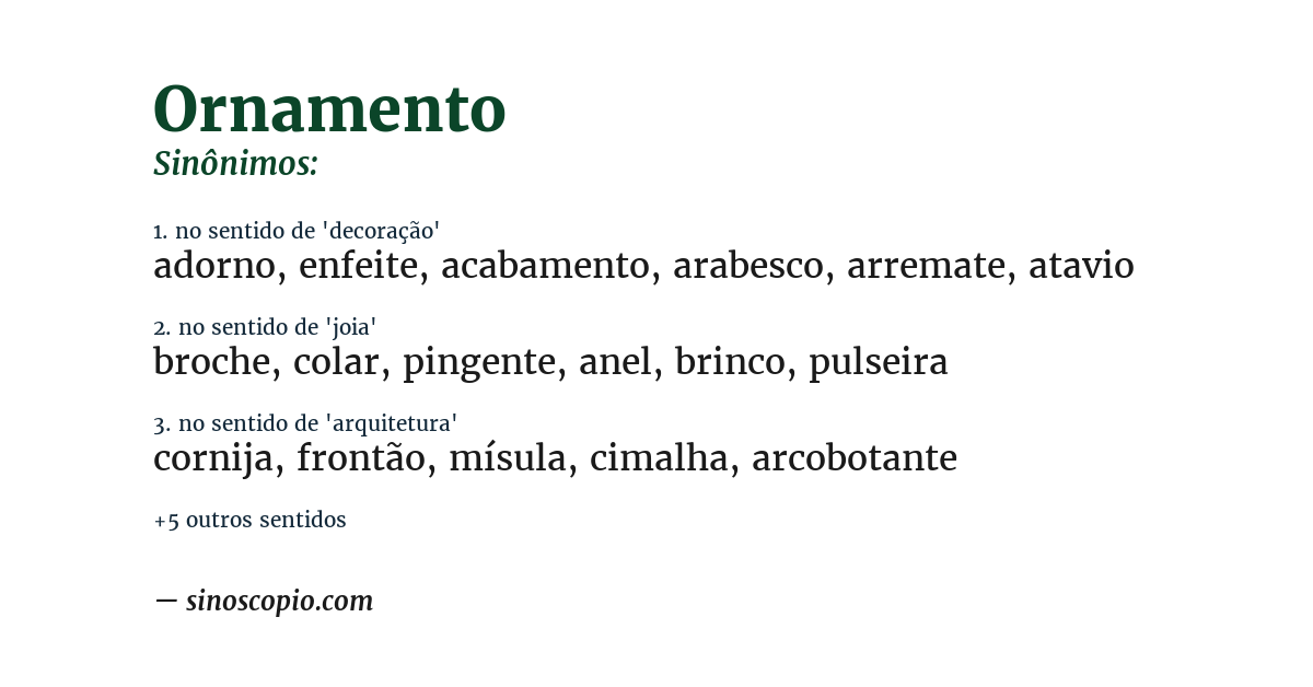 Sinônimo de ornamento