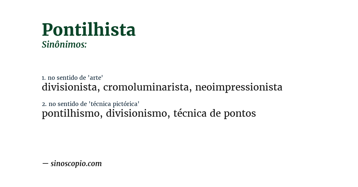 Sinônimo de pontilhista