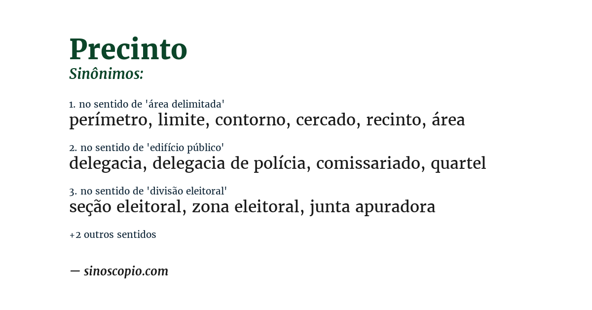 Sinônimo de precinto