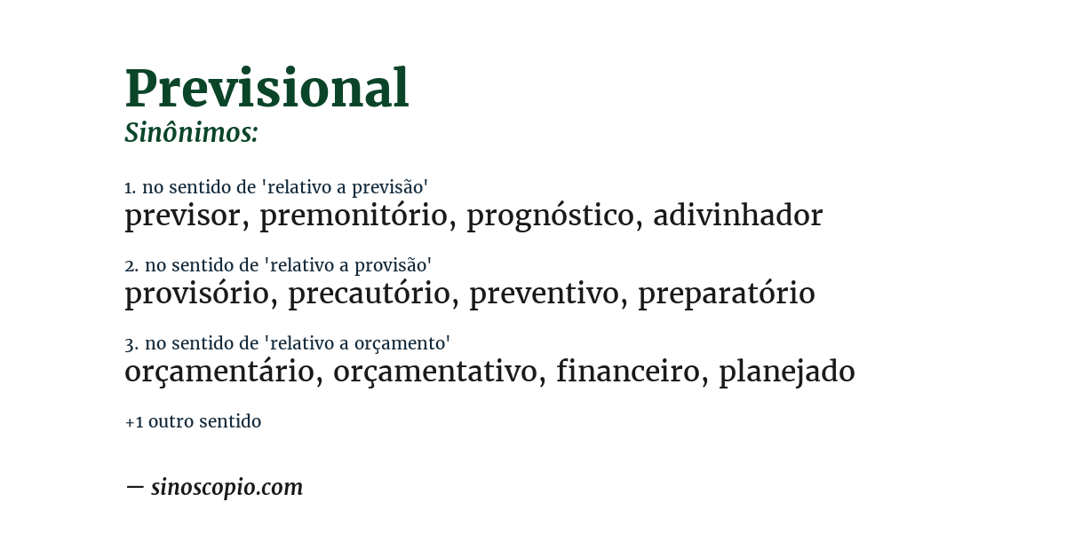 Sinônimo de previsional