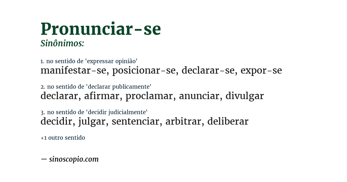 Sinônimo de pronunciar-se