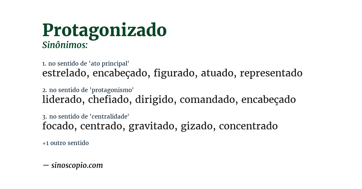 Sinônimo de protagonizado