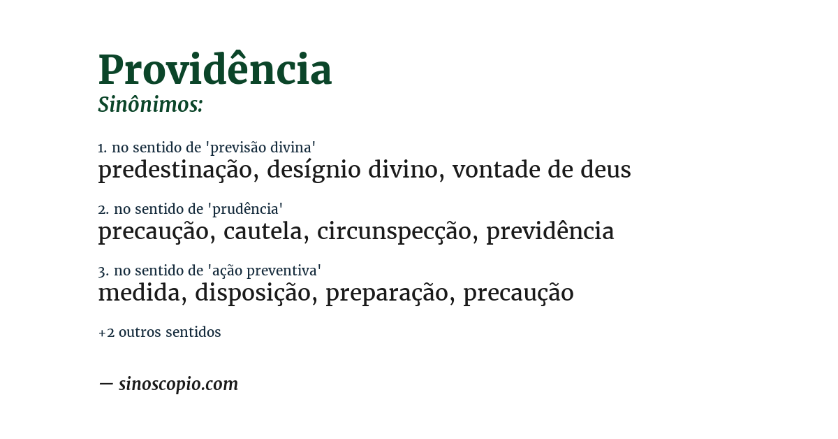 Sinônimo de providência