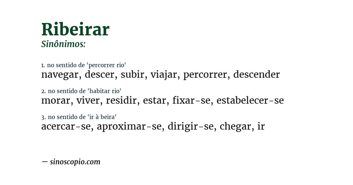 Sinônimo de ribeirar