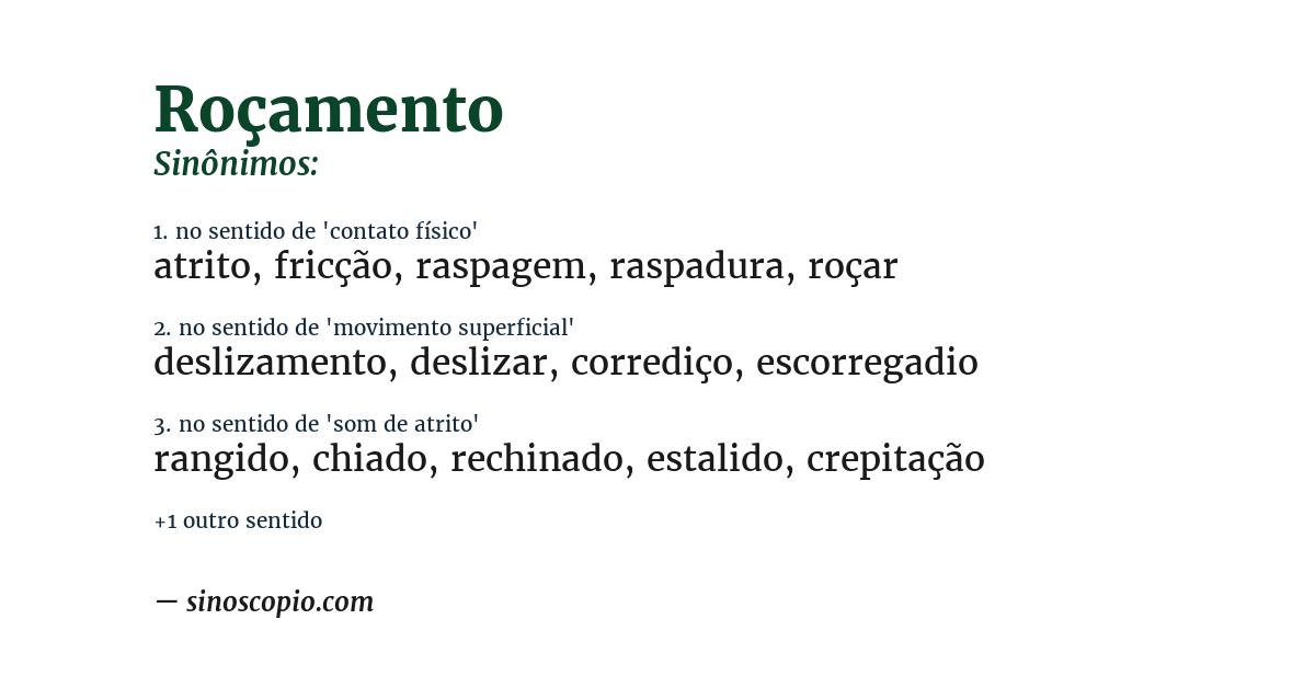 Sinônimo de roçamento
