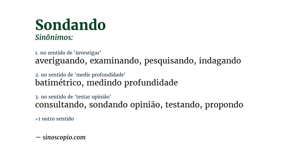 Sinônimo de sondando