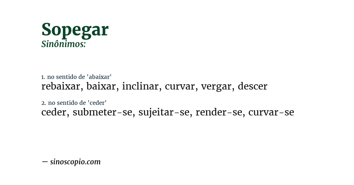 Sinônimo de sopegar
