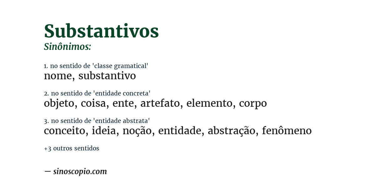 Sinônimo de substantivos