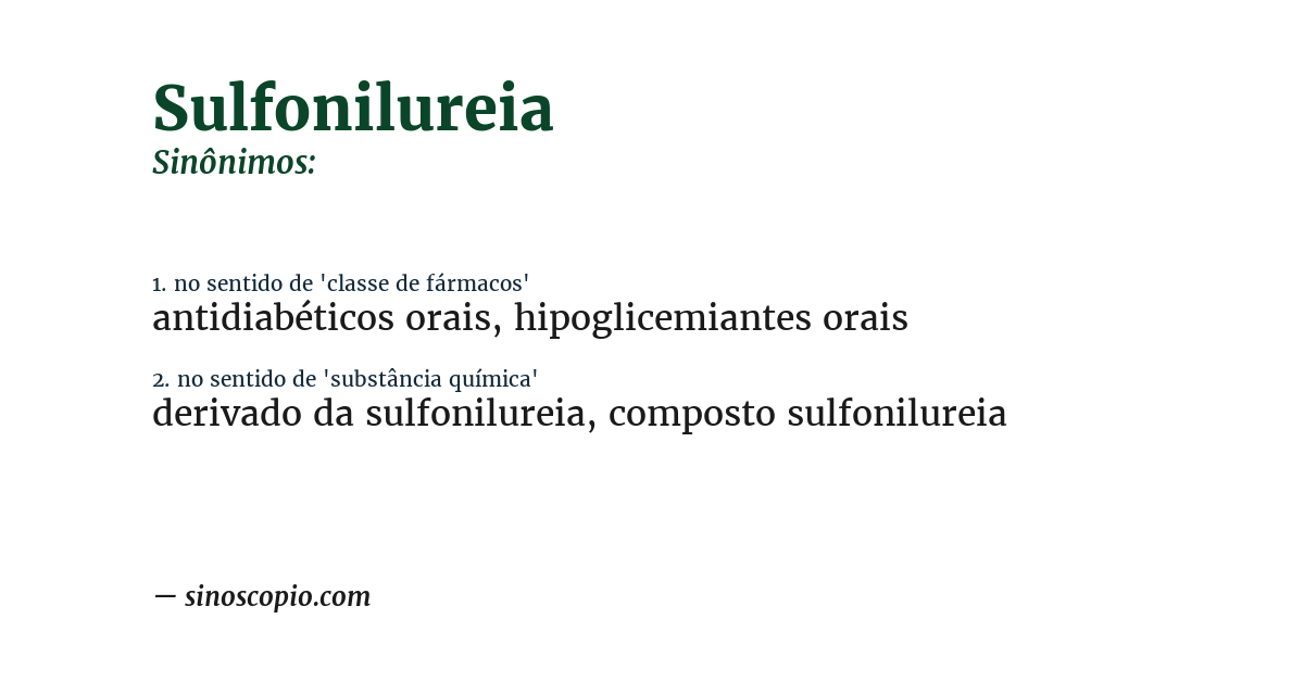 Sinônimo de sulfonilureia