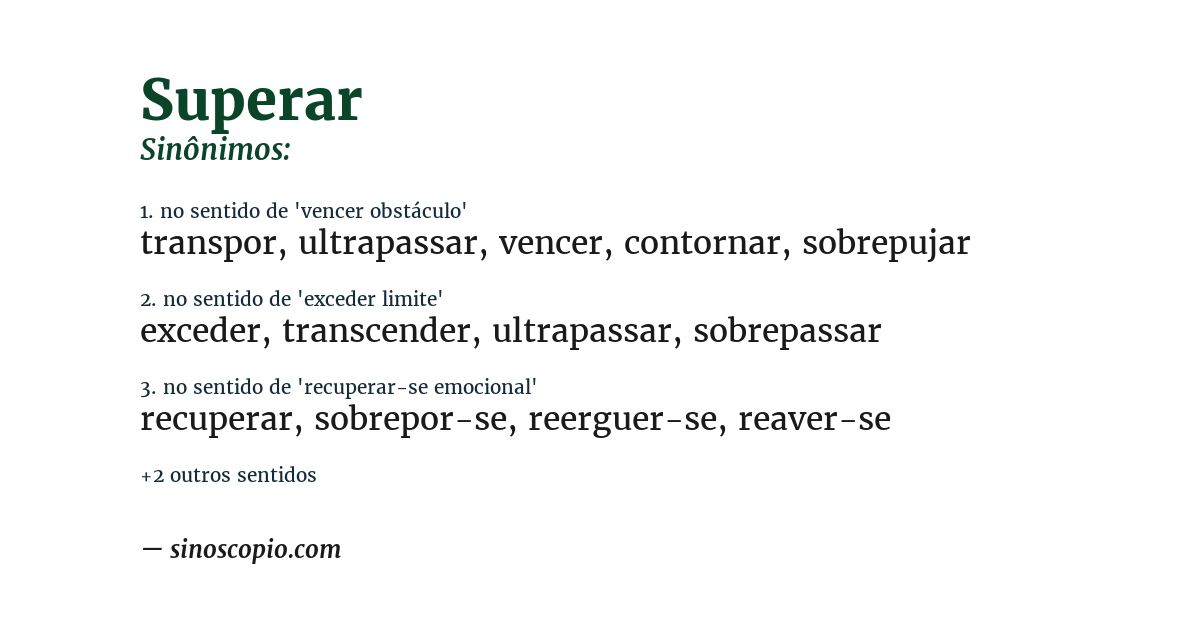 Sinônimo de superar
