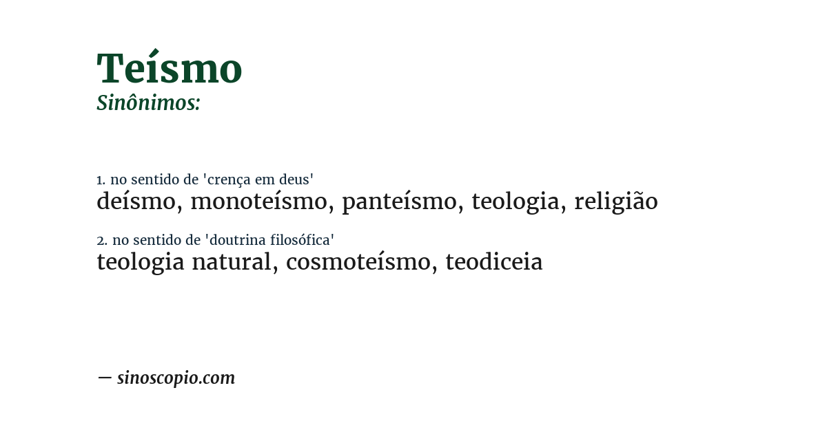 Sinônimo de teísmo