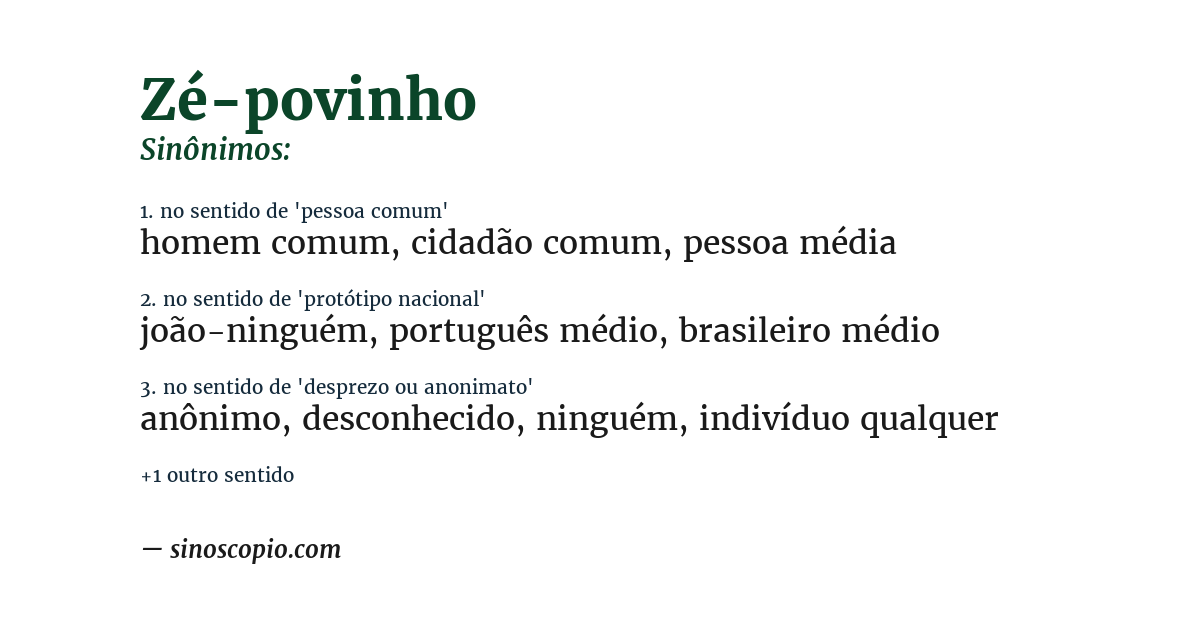Sinônimo de zé-povinho