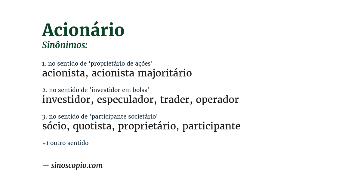 Sinônimo de acionário