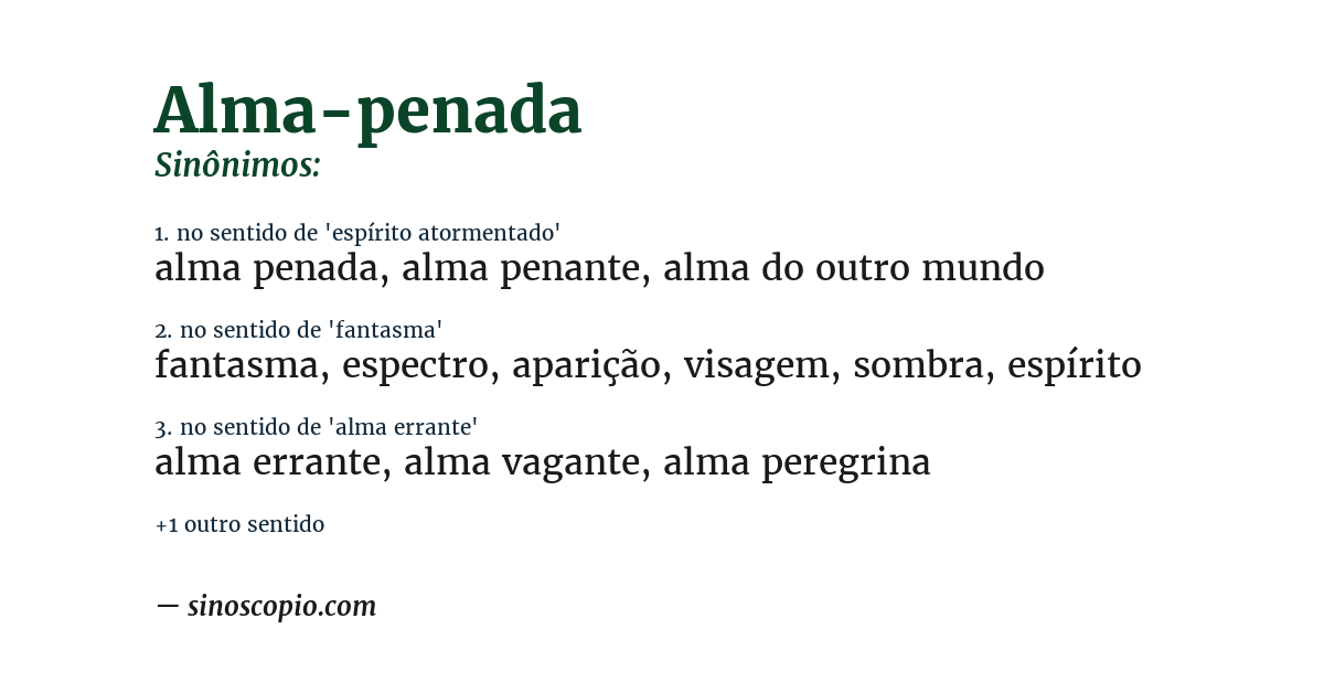 Sinônimo de alma-penada