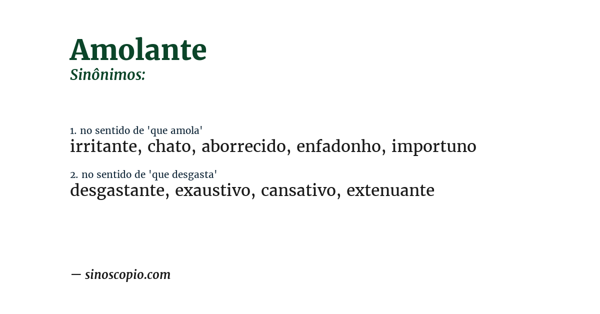 Sinônimo de amolante