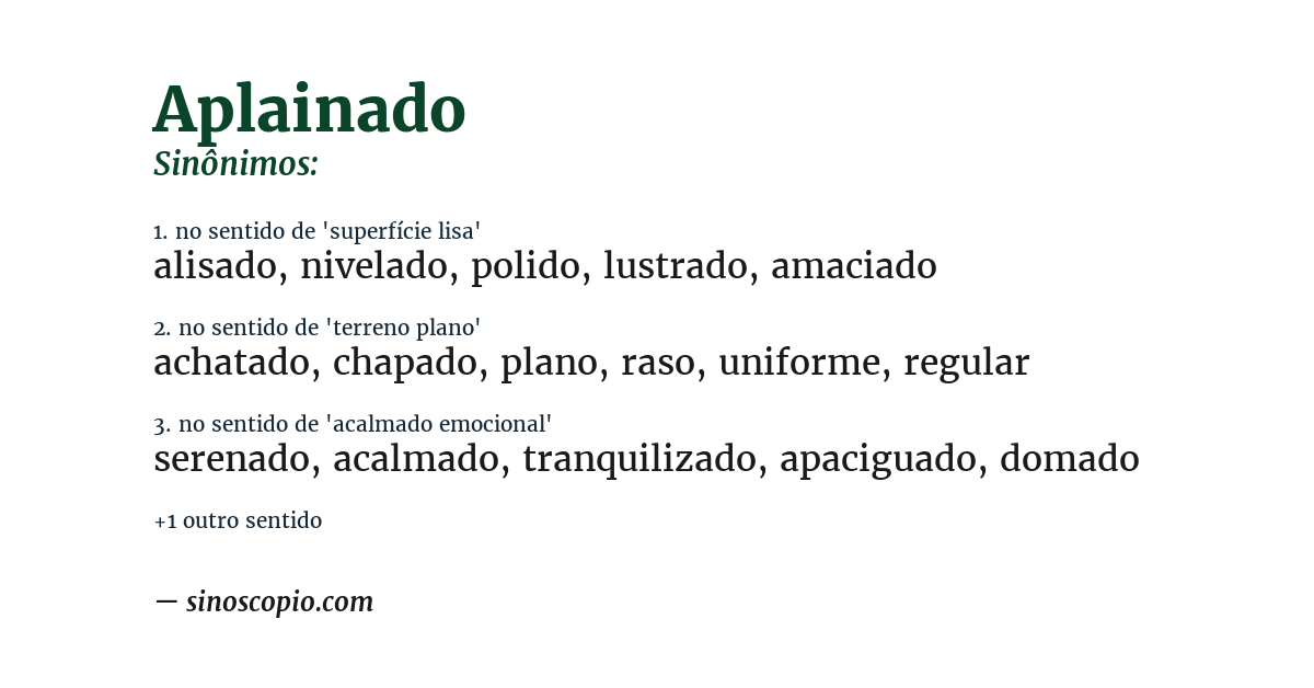 Sinônimo de aplainado
