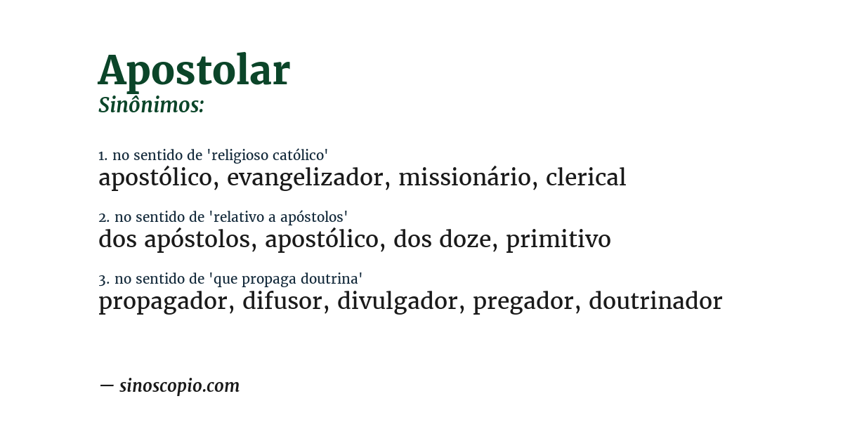 Sinônimo de apostolar
