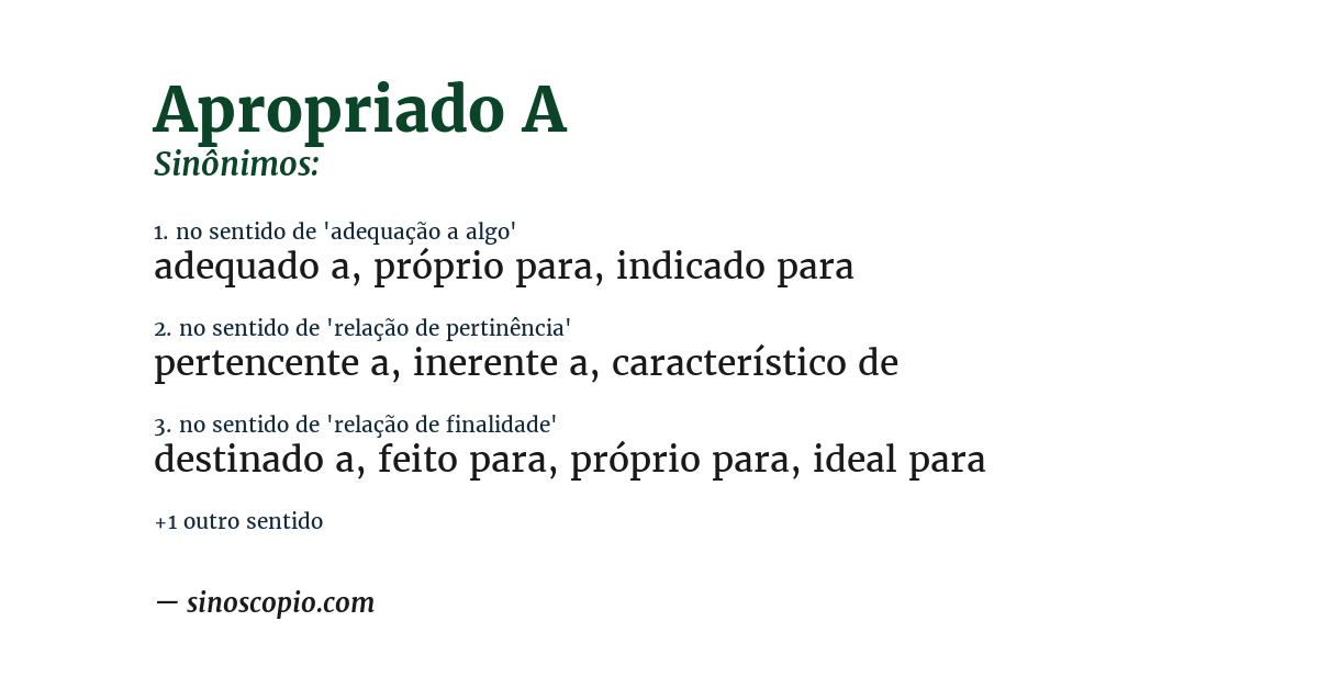Sinônimo de apropriado a