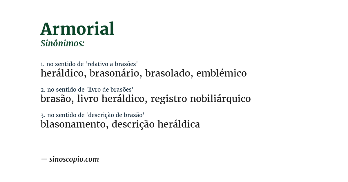 Sinônimo de armorial