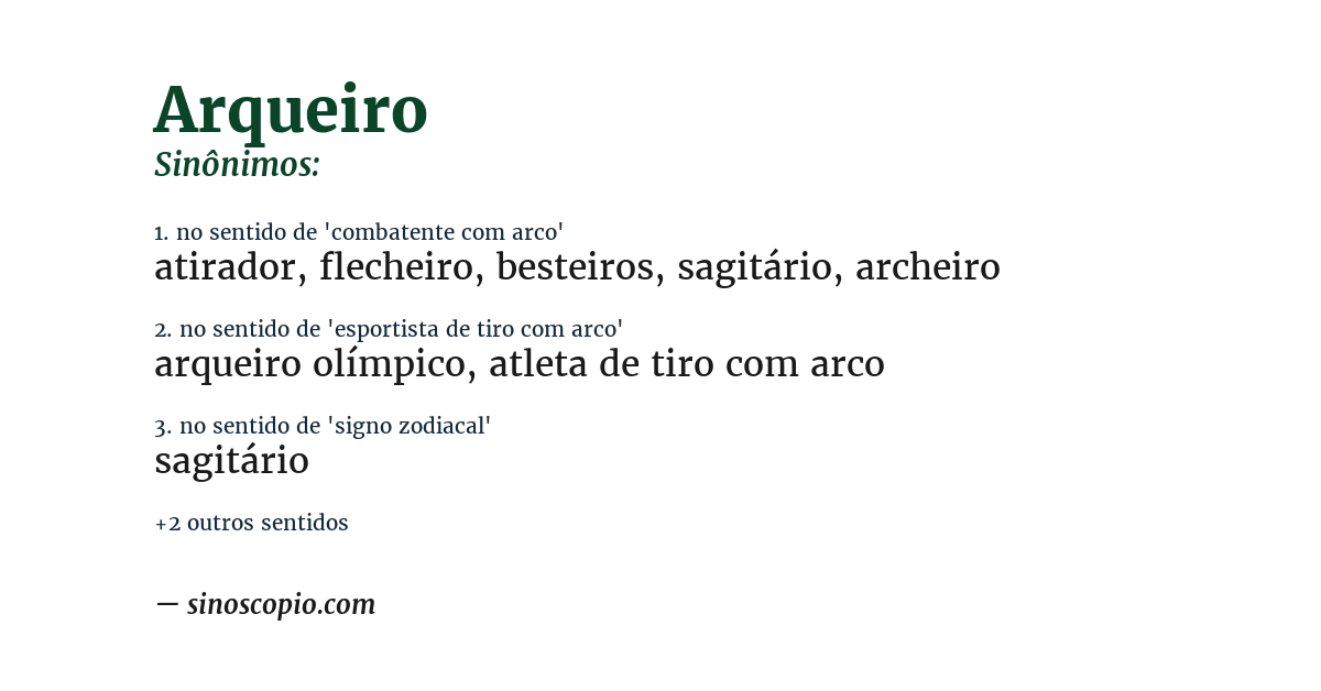 Sinônimo de arqueiro