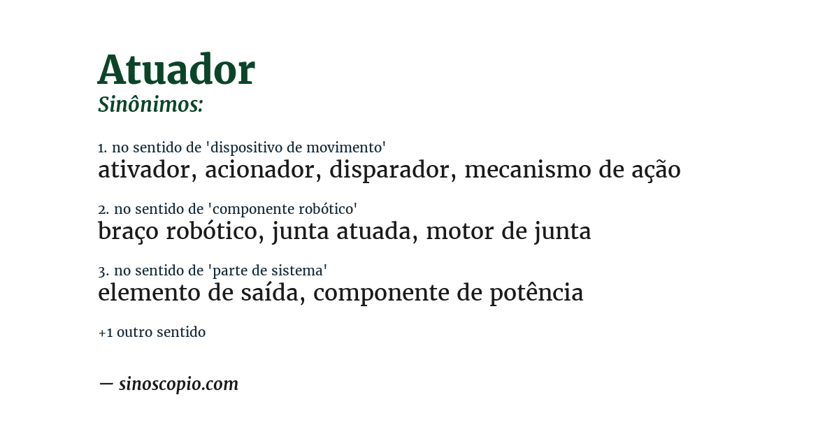 Sinônimo de atuador