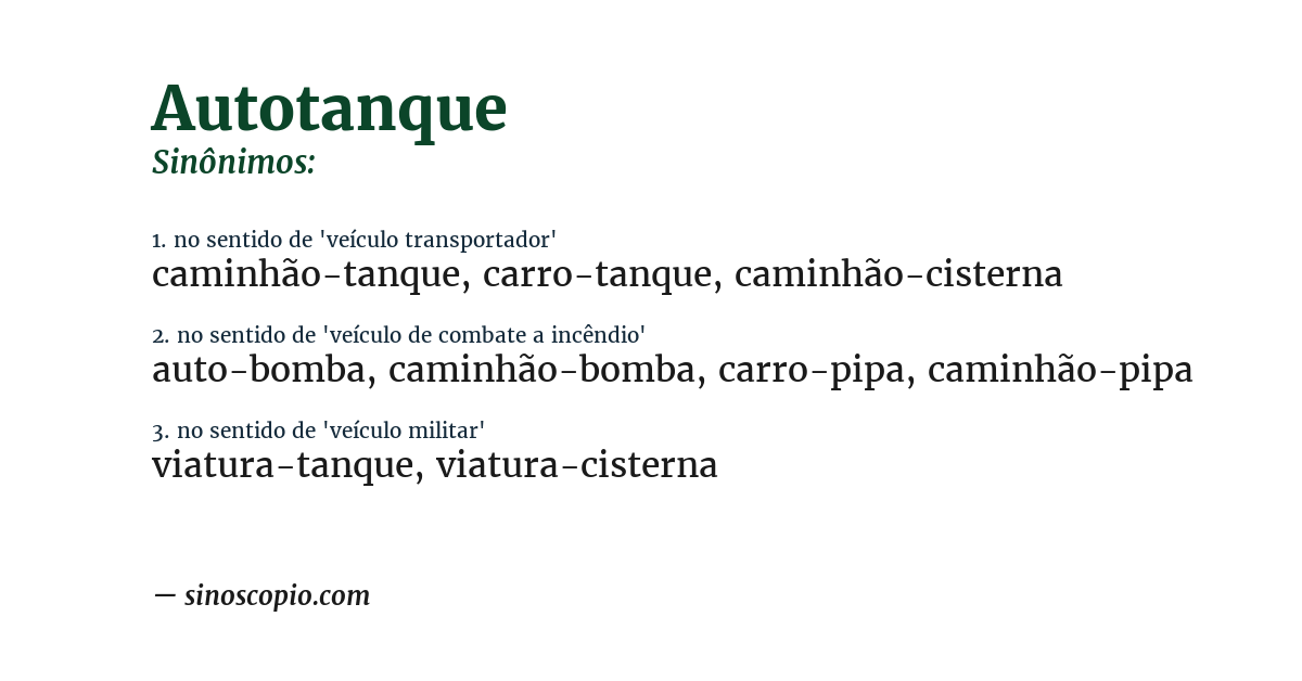 Sinônimo de autotanque