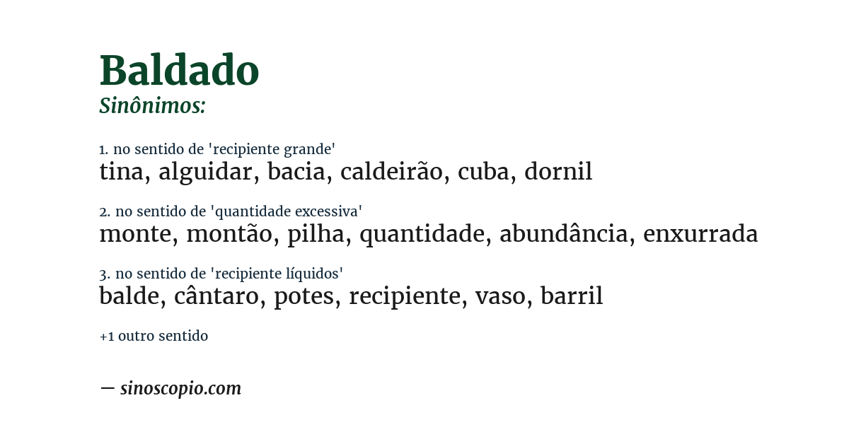 Sinônimo de baldado