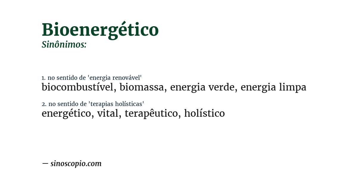 Sinônimo de bioenergético