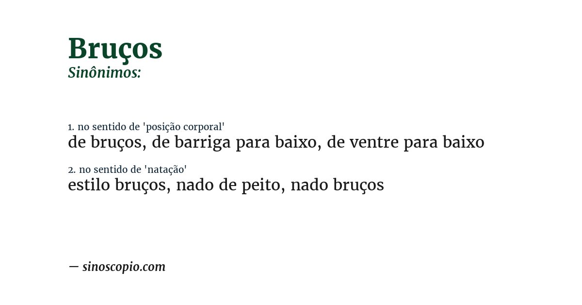 Sinônimo de bruços
