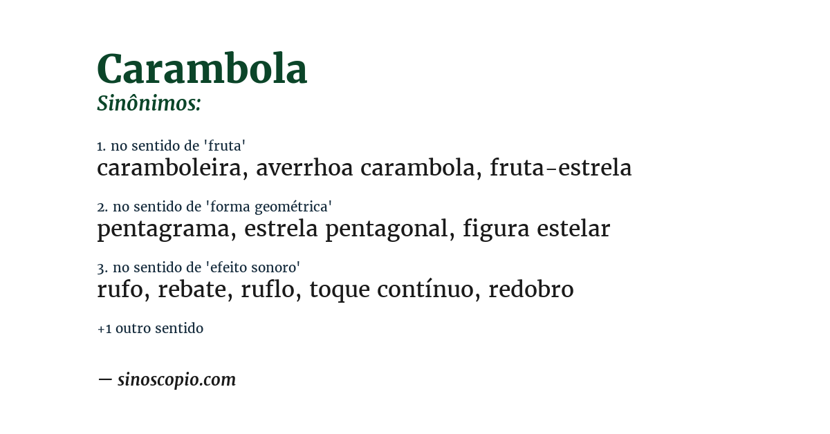 Sinônimo de carambola