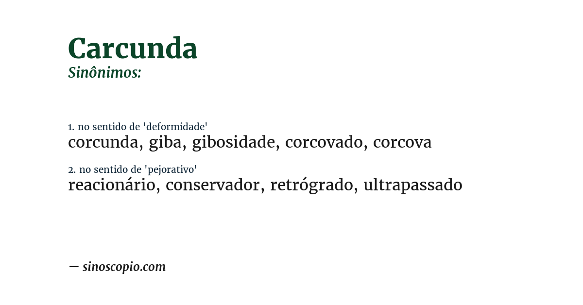 Sinônimo de carcunda