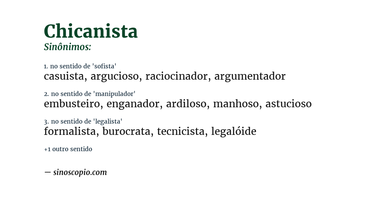 Sinônimo de chicanista