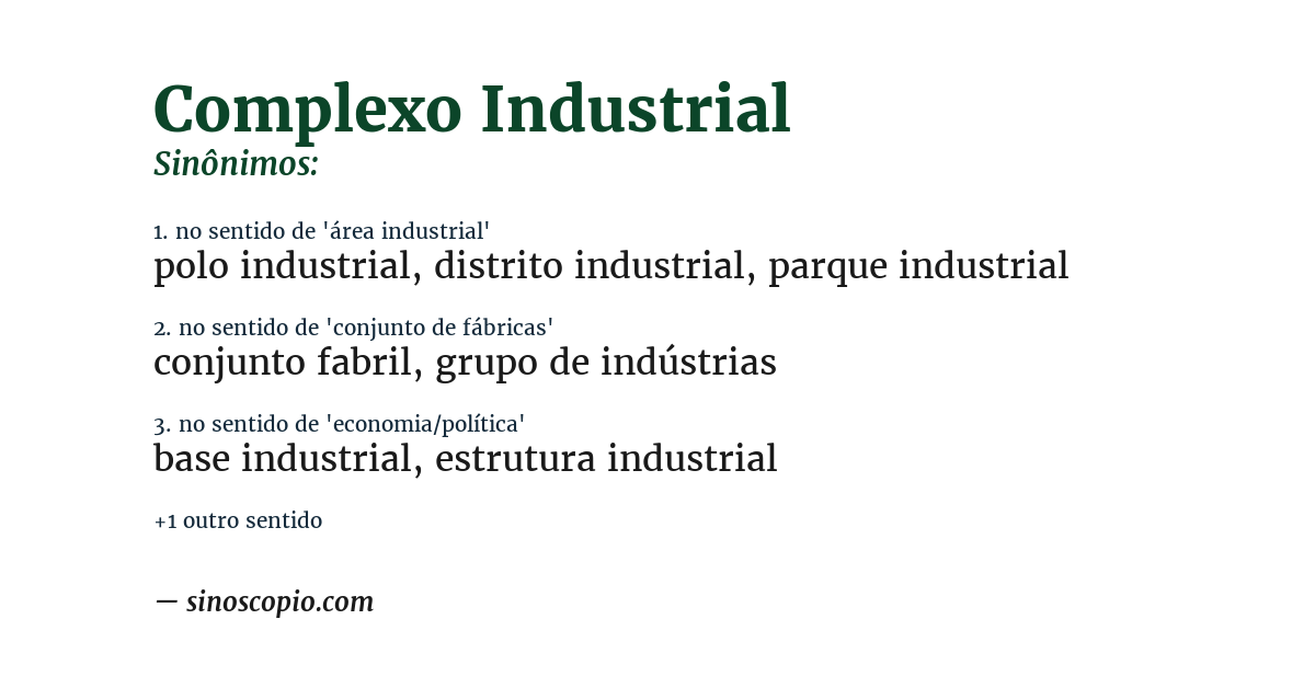 Sinônimo de complexo industrial