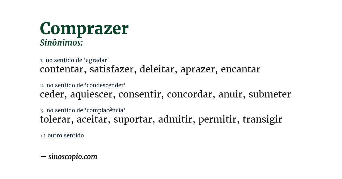Sinônimo de comprazer