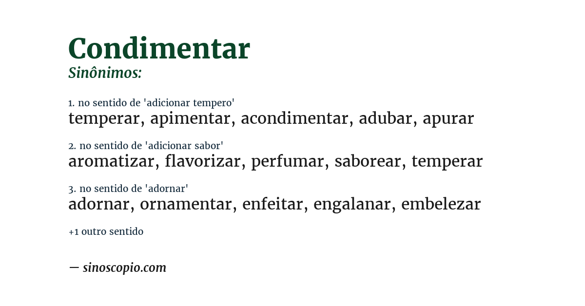 Sinônimo de condimentar