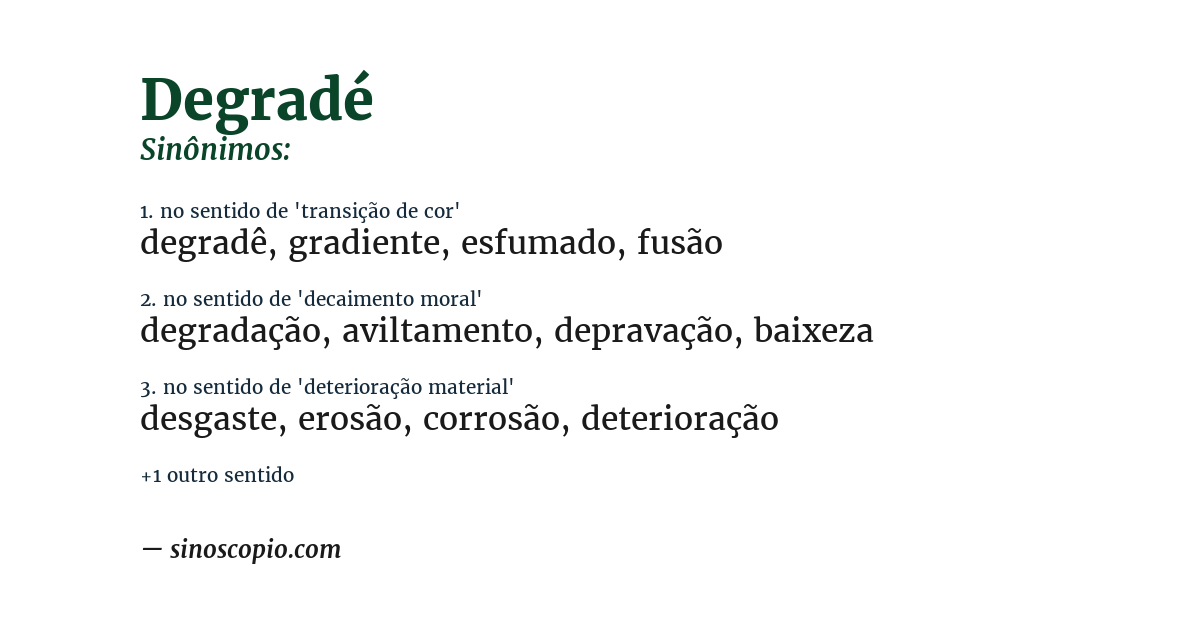 Sinônimo de degradé