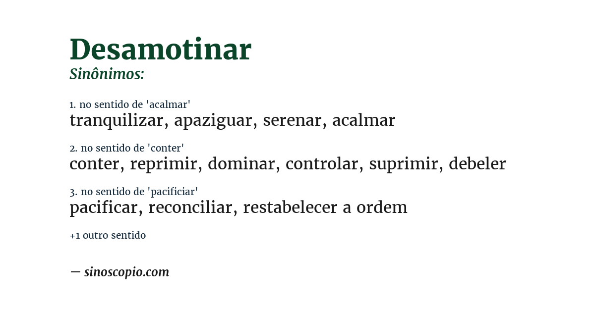 Sinônimo de desamotinar