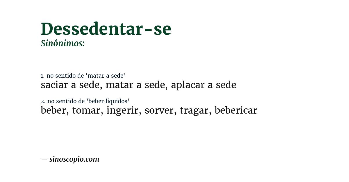Sinônimo de dessedentar-se