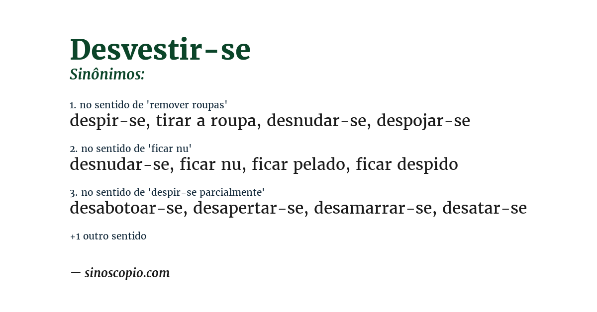 Sinônimo de desvestir-se