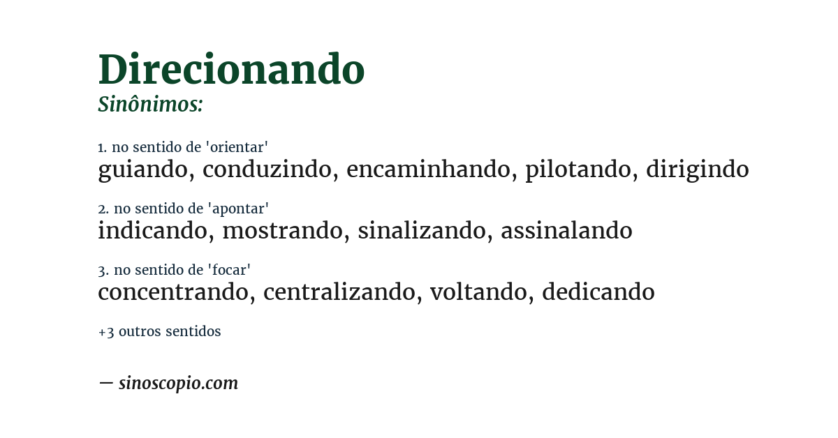 Sinônimo de direcionando