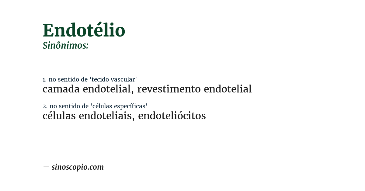 Sinônimo de endotélio