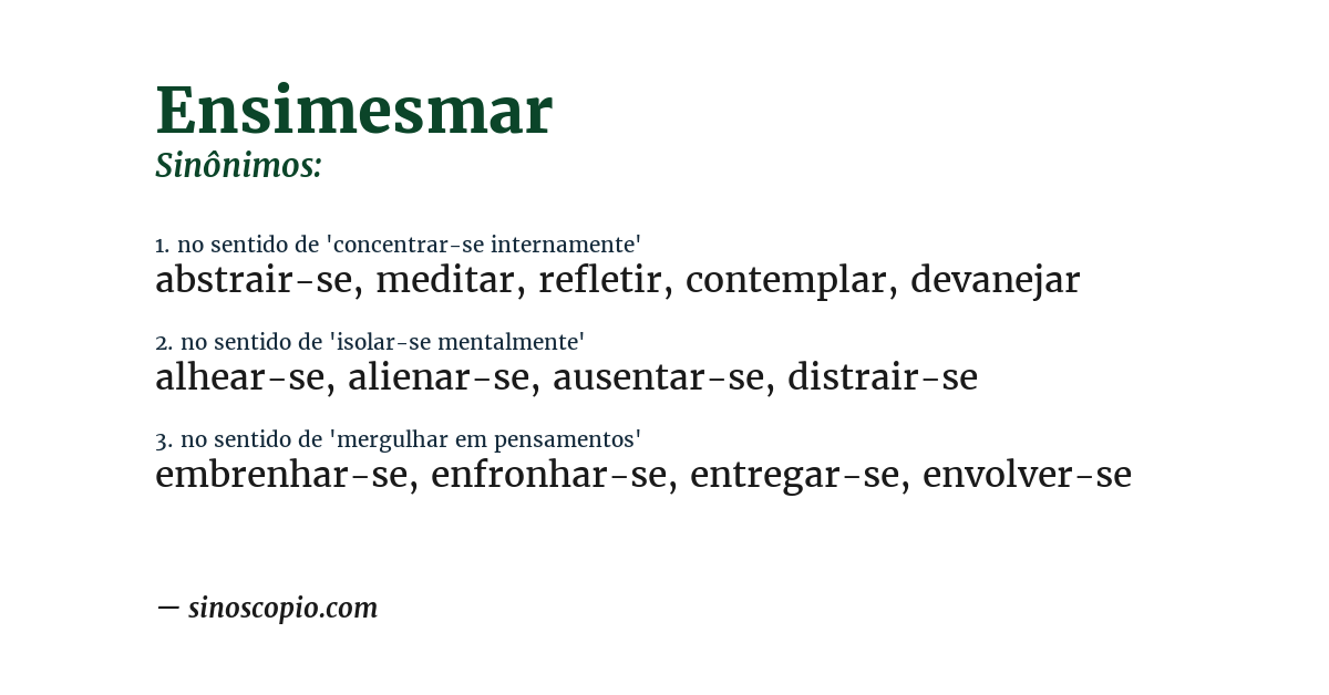 Sinônimo de ensimesmar